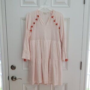 Spartina Light and Dark Orange Dress. Size XS  Linen and Cotton